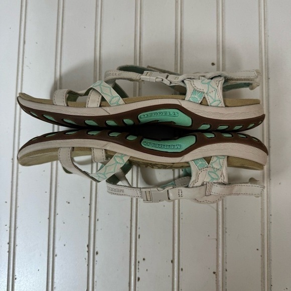 Merrell‎ Jacardia Sandal Women's 9 Ivory Q form Air Cushion Buckle Strappy READ - Picture 6 of 12